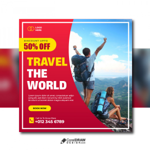 Corporate travel the world tourism poster vector