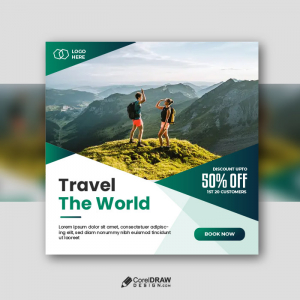 Travel the world tourism poster vector