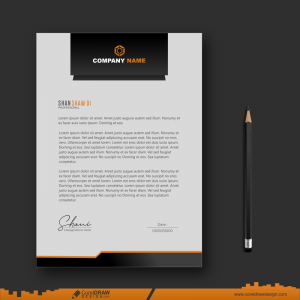 free company presentation black theme background letterhead design CDR