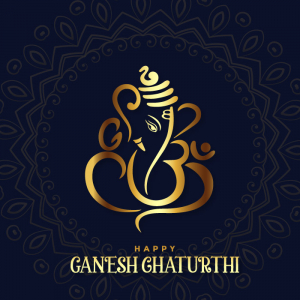 Creative Golden ganesh chaturthi festival vector