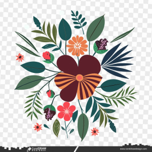 flowers and leaves floral vector cdr wallpaper