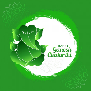 Leafy ganesh chaturthi beautiful green leaf vector CDR