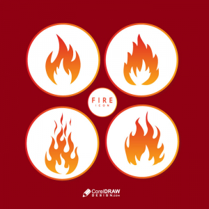 Abstract fire icon logo free vector