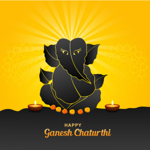 Shubh ganesh chaturthi lord ganesh festival free vector