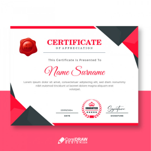 Abstract vector certificate of appreciation duotone template