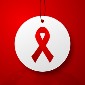 Beautiful AIDS awareness day  ribbon label badge free vector