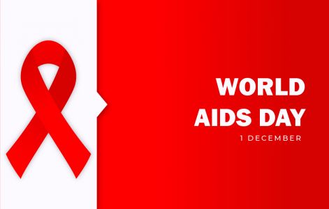 AIDS awareness ribbon free vector banner
