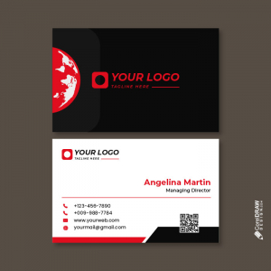 Abstract red and black minimal corporate business card vector