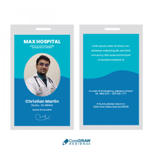 Abstract doctor id card vector