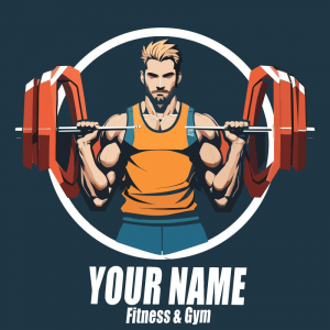 Abstract Gym logo Boy Lifiting Dumbel Vector Logo Design Dowload For Free