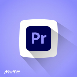 Abstract premiere pro software shadow icon logo vector