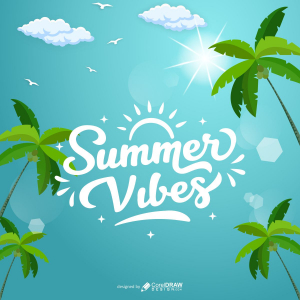 summer vibes poster vector design download for free