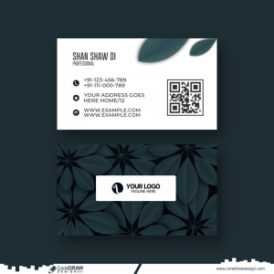business card leafy card design vector