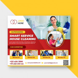Red Homecleaning cleaning service design banner vector