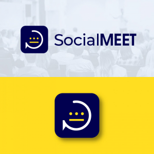 Creative online social meeting  logo free vector