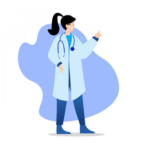 Abstract Doctor character infographic vector free