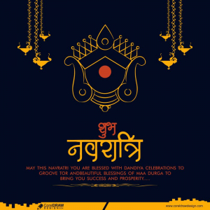 shubh navratri hindi calligraphy text cdr