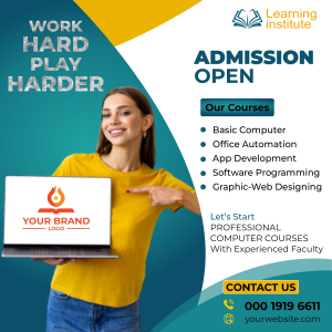 Admission open banner for Institute, college and social media free vector template banner