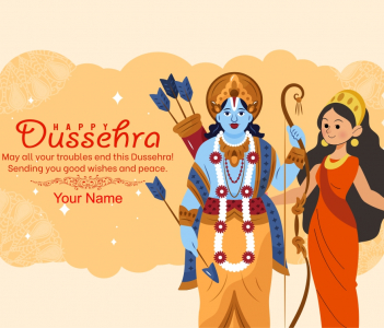 Happy Dussehra Free Vector Cdr With Lord Ram And Godess Sita