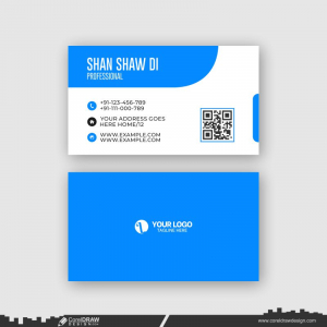 blue business card design vector cdr