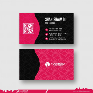 pink & black business card design vector cdr