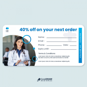Abstract Medical hospital discount voucher vector