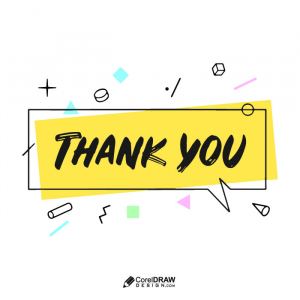 Abstract thank you card with geometric elements vector