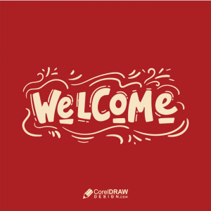Beautiful welcome lettering decoration card vector free design