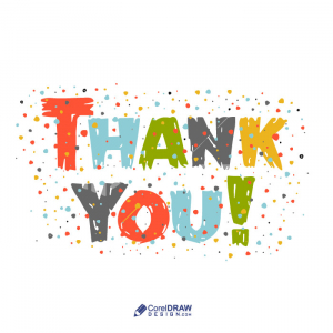 Abstract thank you lettering card free vector