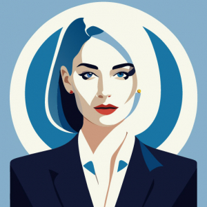 Abstract portrait of modern businesswoman corporate vector illustration art