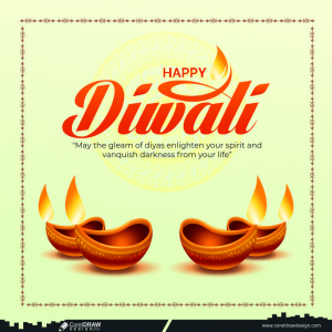 happy diwali background with decorative diya