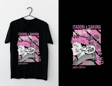 Itadori Japanaess Anime Character Oversize tshirt Print Vector Design For Free