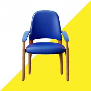 Abstract 3d rendered blue arm chair 3d illustration