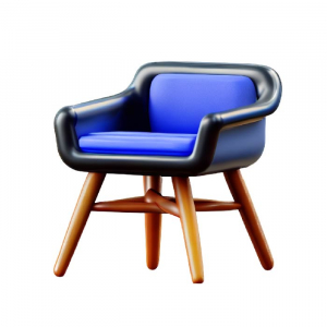 3d render office chair for working or studying 3d icon. chair for classroom, home office