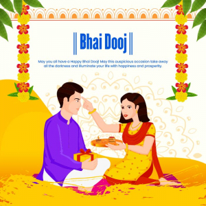 Traditional indian festival bhai dooj vector illustration art