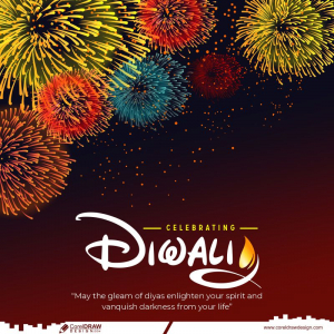 celebrating diwali traditional fireworks design cdr