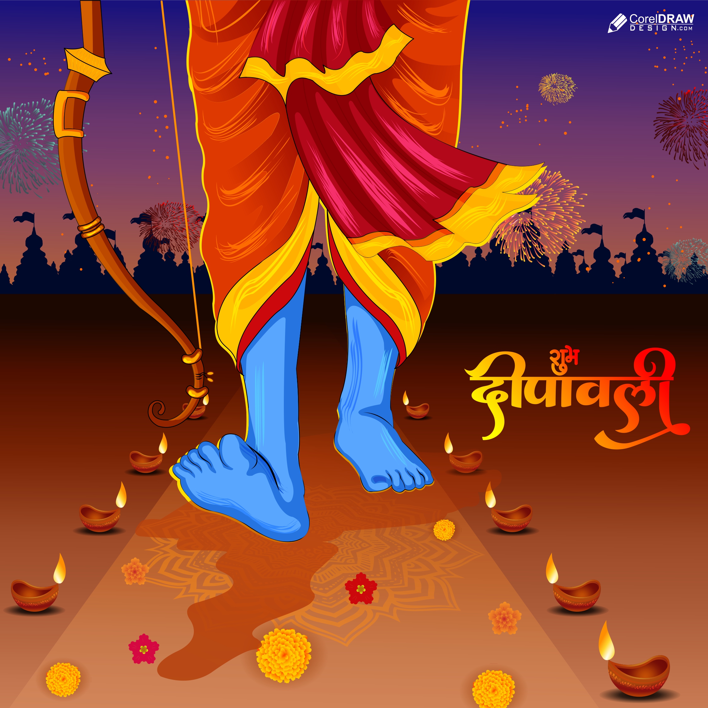 Happy Diwali Celebration With Lord Rama, Shree Ram Diwali Festival