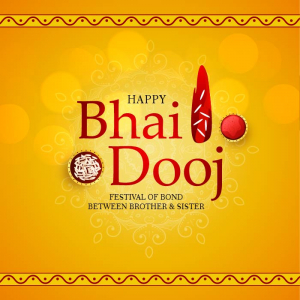 Beautiful traditional bhai dooj celebration wishes card vector