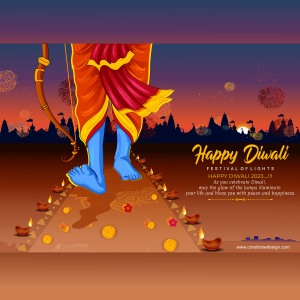 Festival of lights and love, Happy diwali celebration with Shree Ram vector  image free dwonload