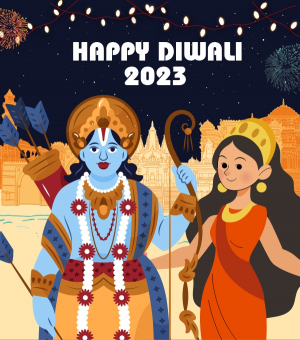 Happy Diwali 2023 Vector illustraion With Lord Ram And Sita Ji Premium Cdr FIle For Free