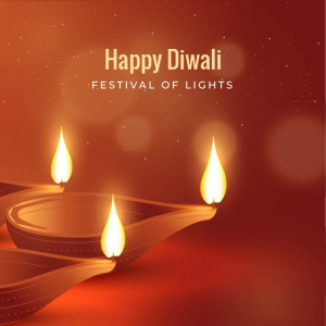traditional diya happy diwali deepawali wishes card vector