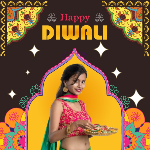 Trending Happy Diwali 2023 Template Design With Indian illustrations Premium CDR For Free