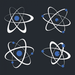 Abstract running atom particles vector icon free