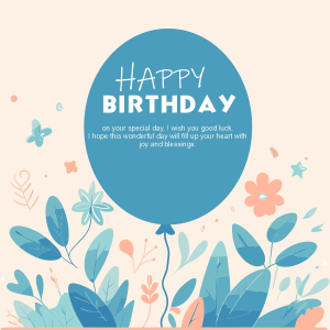 Happy Birhtday Wishing Banner With Photo place Holder Design in ballon For Free 
