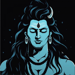 gradient calm shiva indian god illustration vector
