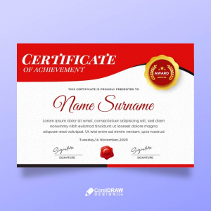 Corporate Abstract red black award certificate vector