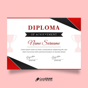Abstract diploma reed black certificate vector template