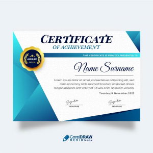 Corporate Blue Stripe Bottom Certificate Template vector