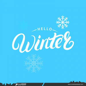hello winter poster design vector