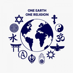 Abstract one earth one religion silouette concept art vector